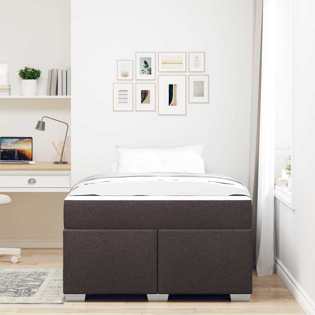 vidaXL Ramka łóżka z materacem Ciemny brąz 120 x 200 cm tkanina