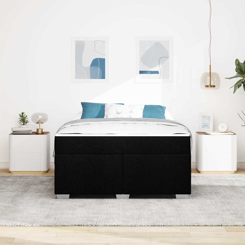 vidaXL Ramka łóżka z materacem Czarny 140 x 200 cm tkanina