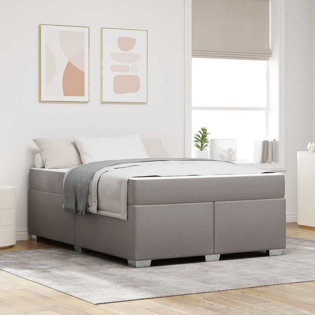 vidaXL Ramka łóżka z materacem Ciemnoszary 140 x 200 cm tkanina