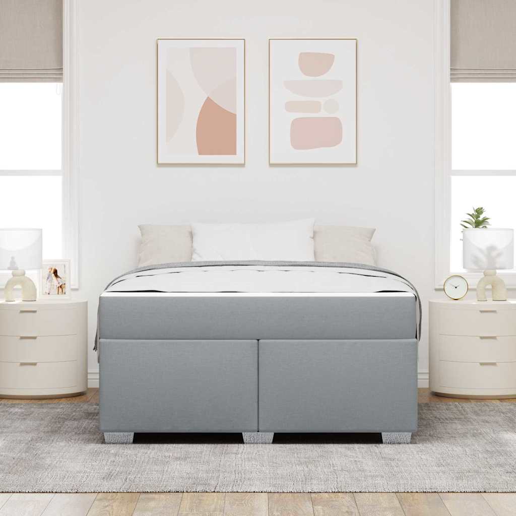 vidaXL Ramka łóżka z materacem Jasnoszary 160 x 200 cm tkanina