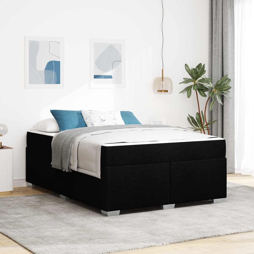 vidaXL Ramka łóżka z materacem Czarny 160 x 200 cm tkanina