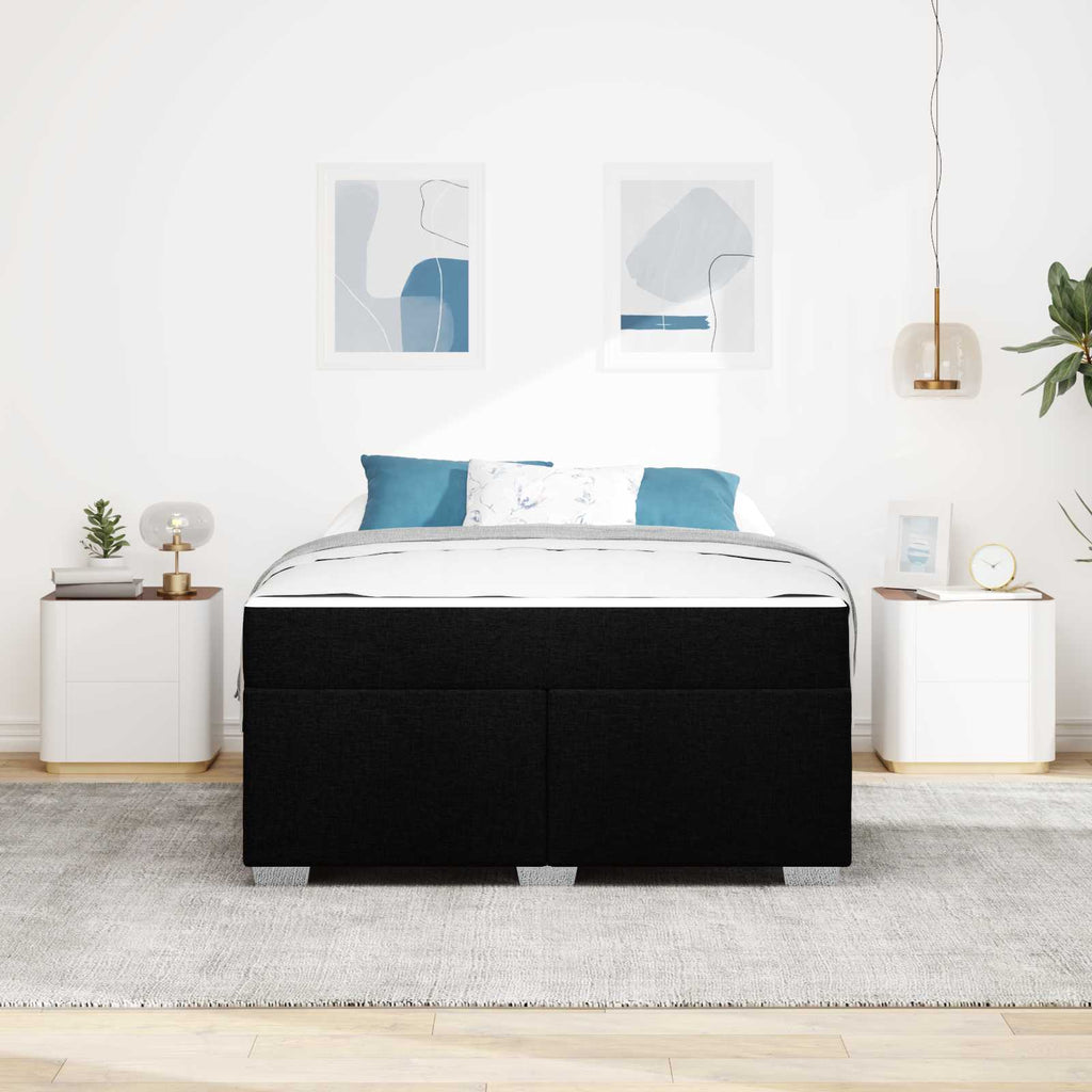 vidaXL Ramka łóżka z materacem Czarny 160 x 200 cm tkanina