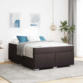 vidaXL Ramka łóżka z materacem Ciemny brąz 160 x 200 cm tkanina