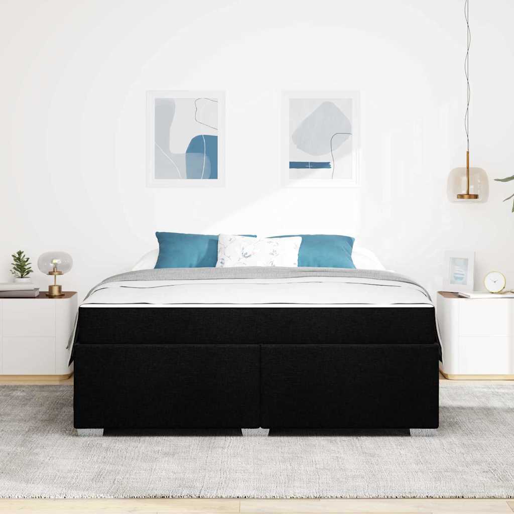 vidaXL Ramka łóżka z materacem Czarny 180 x 200 cm tkanina
