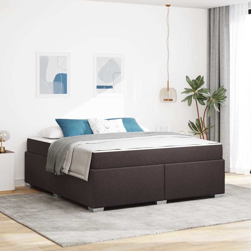 vidaXL Ramka łóżka z materacem Ciemny brąz 180 x 200 cm tkanina