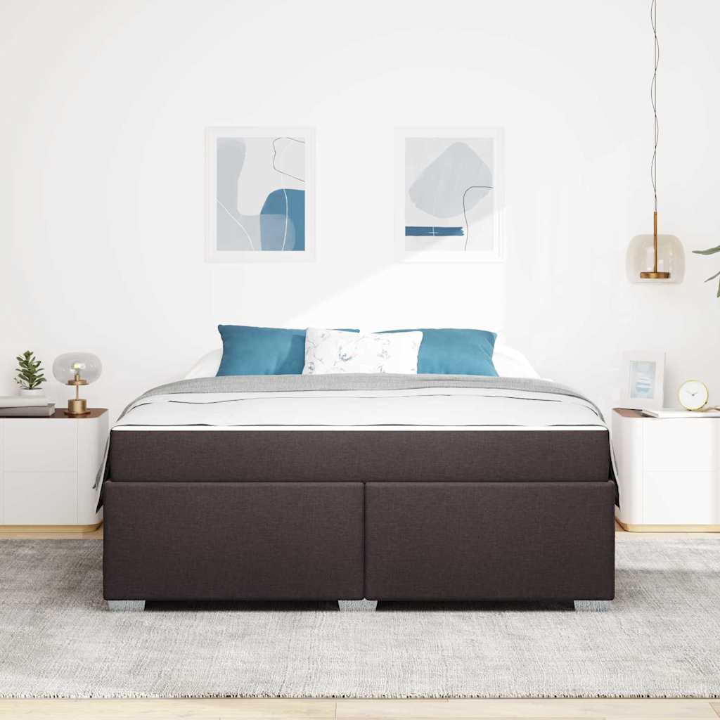 vidaXL Ramka łóżka z materacem Ciemny brąz 180 x 200 cm tkanina