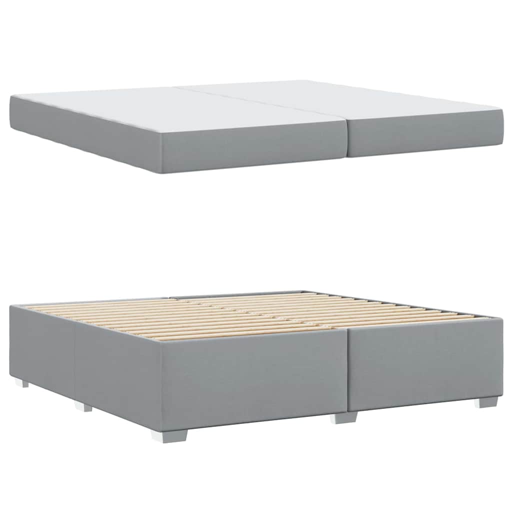 vidaXL Ramka łóżka z materacem Jasnoszary 200 x 200 cm tkanina