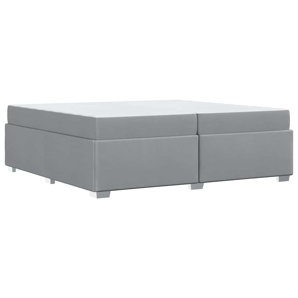 vidaXL Ramka łóżka z materacem Jasnoszary 200 x 200 cm tkanina