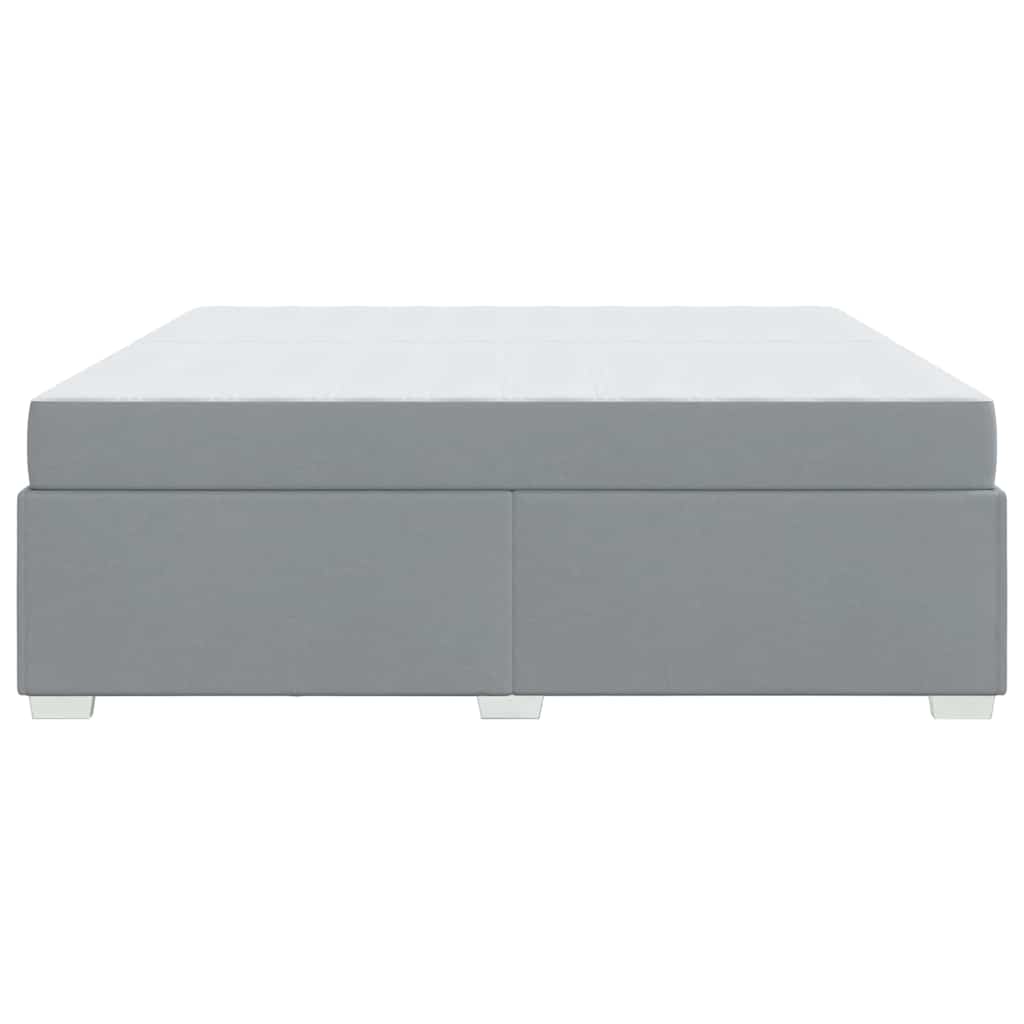 vidaXL Ramka łóżka z materacem Jasnoszary 200 x 200 cm tkanina