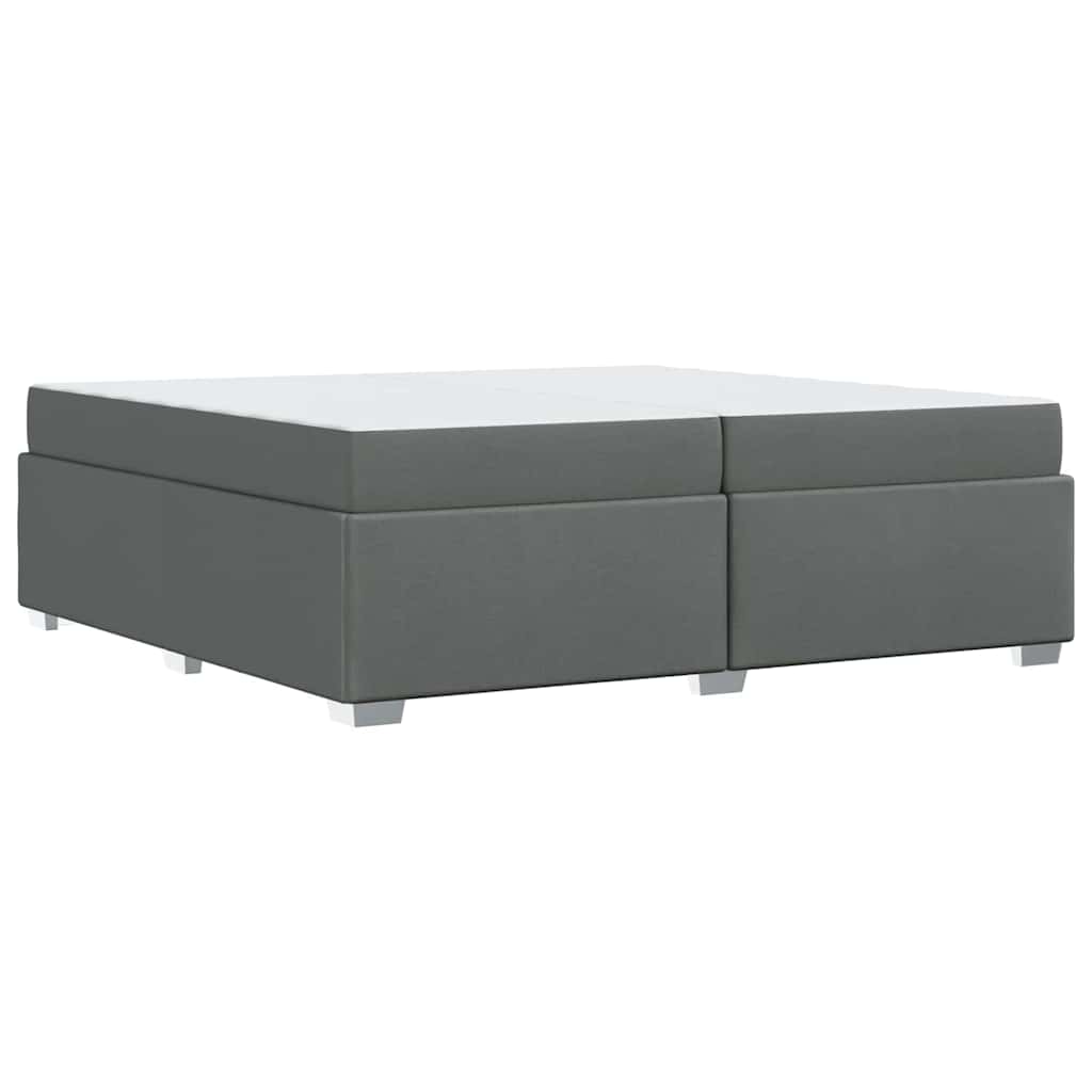 vidaXL Ramka łóżka z materacem Ciemnoszary 200 x 200 cm tkanina