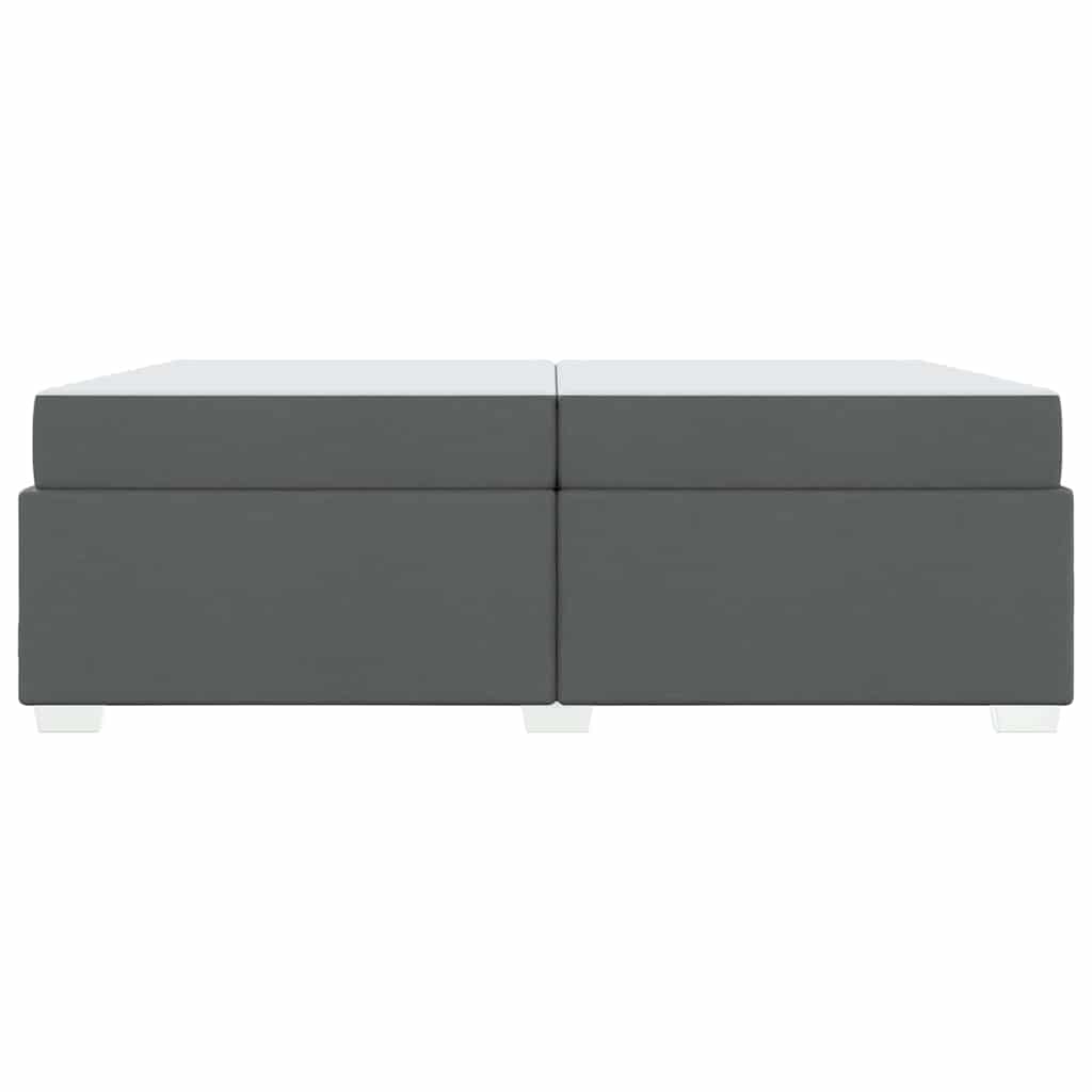 vidaXL Ramka łóżka z materacem Ciemnoszary 200 x 200 cm tkanina