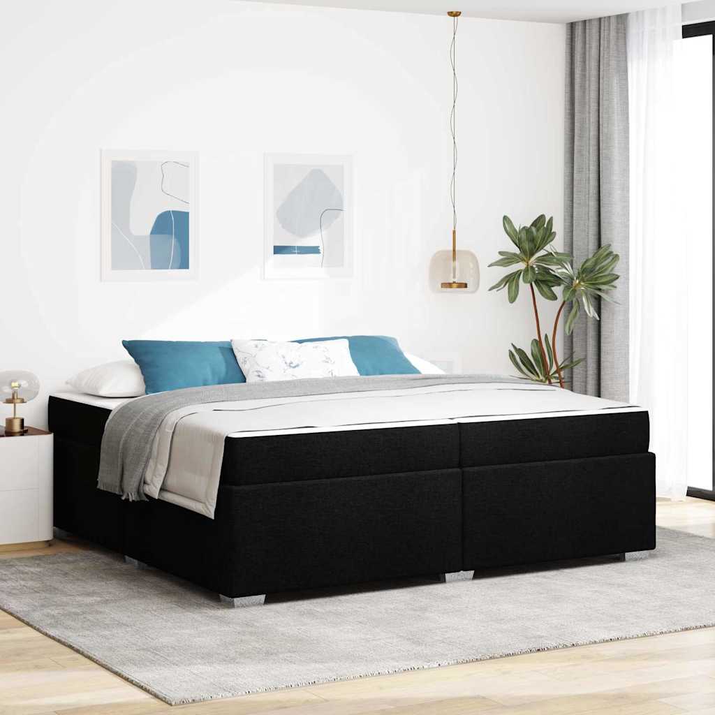 vidaXL Ramka łóżka z materacem Czarny 200 x 200 cm tkanina