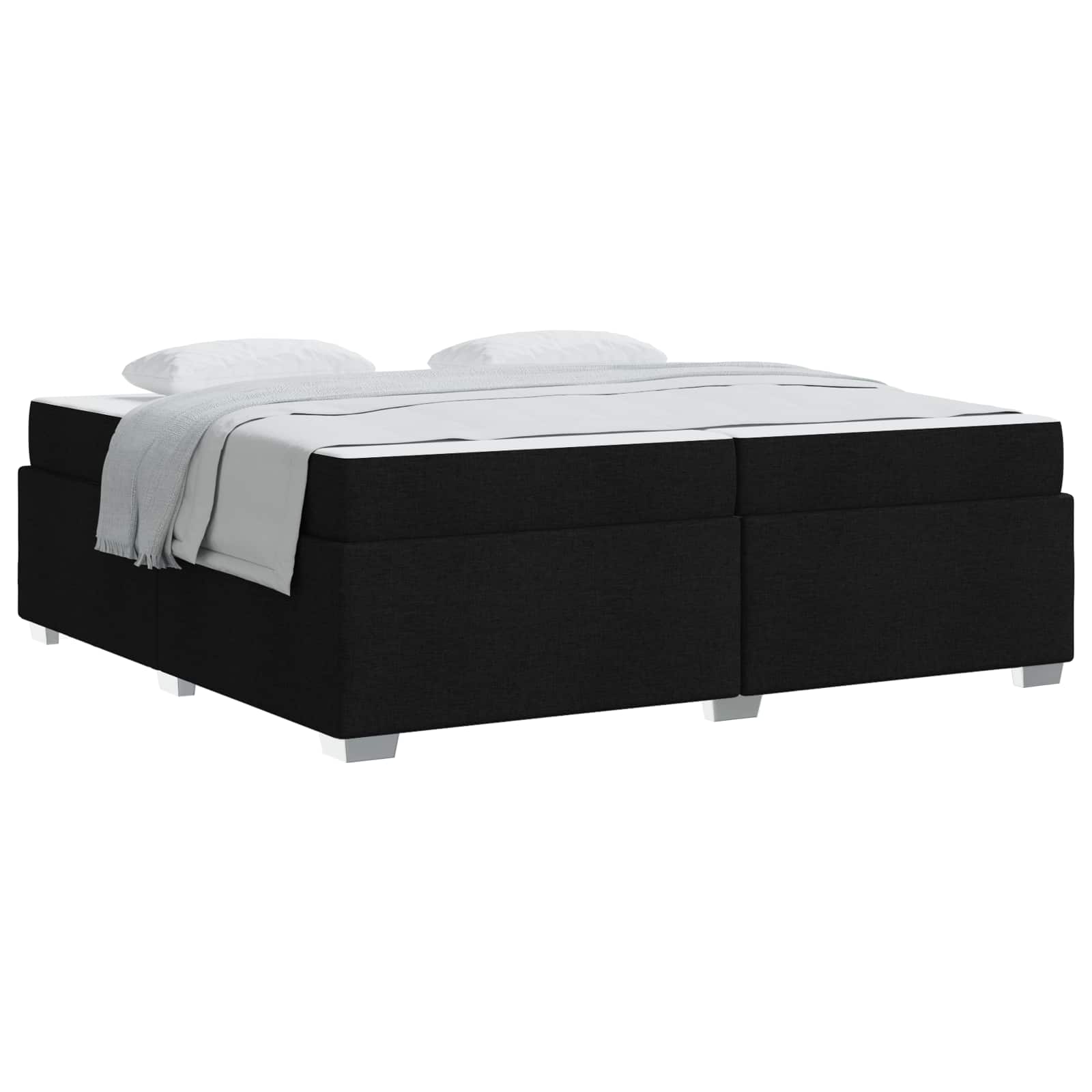 vidaXL Ramka łóżka z materacem Czarny 200 x 200 cm tkanina