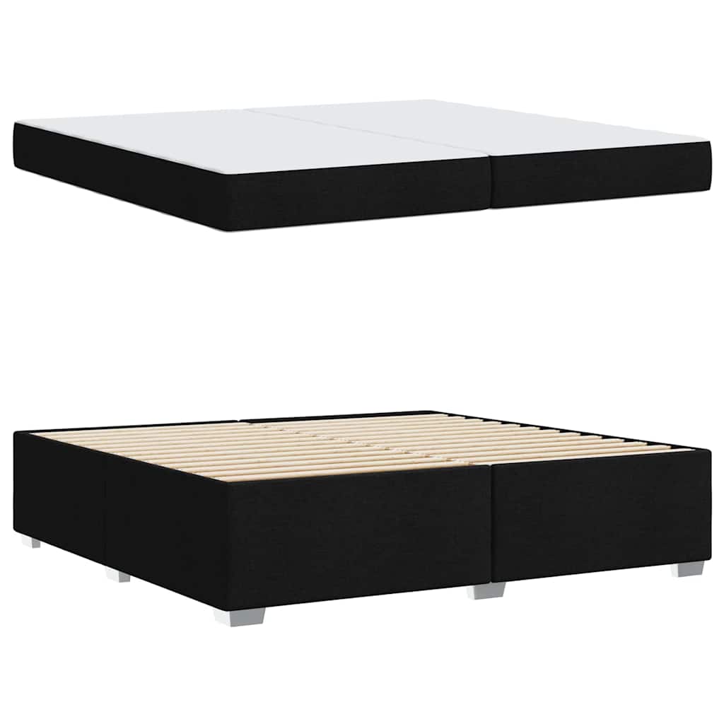 vidaXL Ramka łóżka z materacem Czarny 200 x 200 cm tkanina