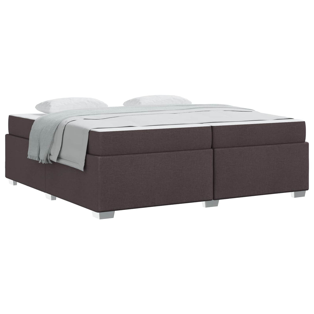 vidaXL Ramka łóżka z materacem Ciemny brąz 200 x 200 cm tkanina
