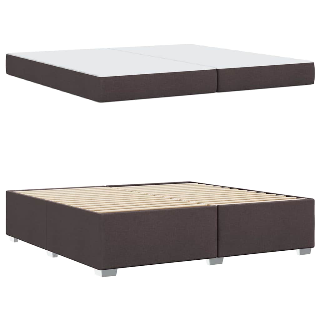 vidaXL Ramka łóżka z materacem Ciemny brąz 200 x 200 cm tkanina