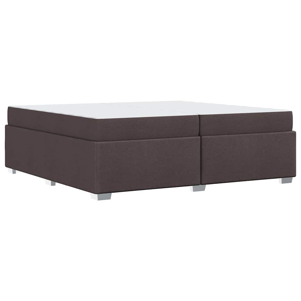 vidaXL Ramka łóżka z materacem Ciemny brąz 200 x 200 cm tkanina