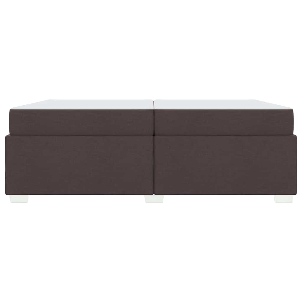 vidaXL Ramka łóżka z materacem Ciemny brąz 200 x 200 cm tkanina