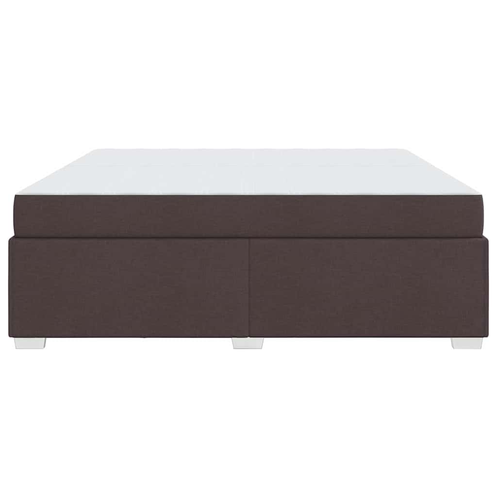 vidaXL Ramka łóżka z materacem Ciemny brąz 200 x 200 cm tkanina