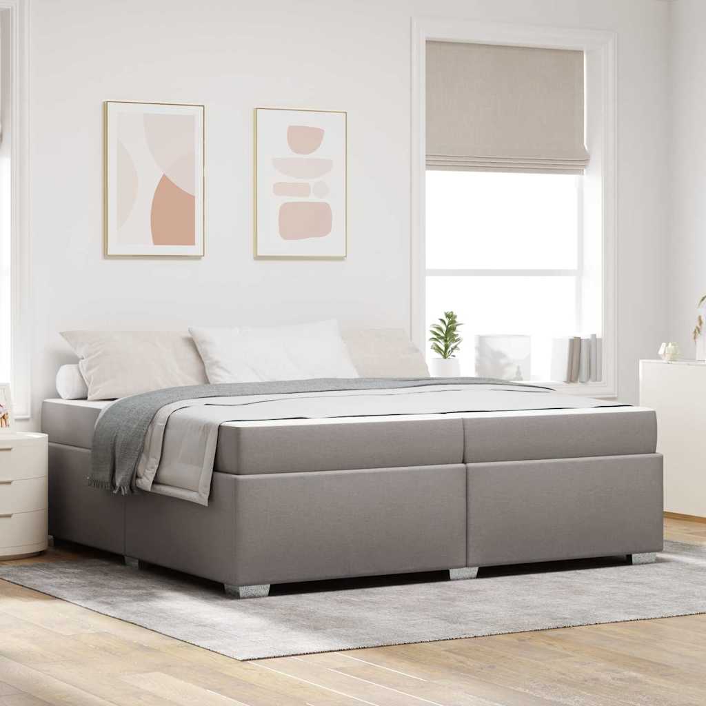 vidaXL Ramka łóżka z materacem Ciemnoszary 200 x 200 cm tkanina
