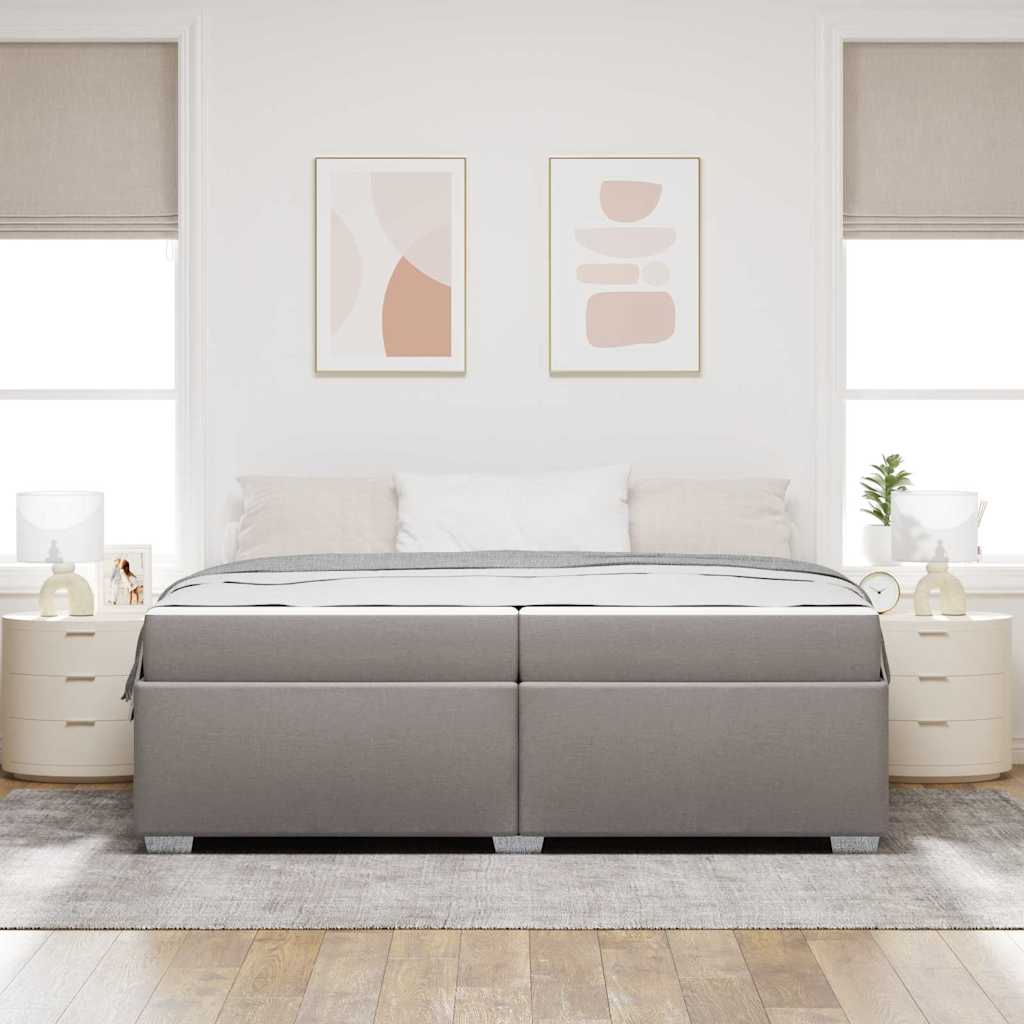 vidaXL Ramka łóżka z materacem Ciemnoszary 200 x 200 cm tkanina