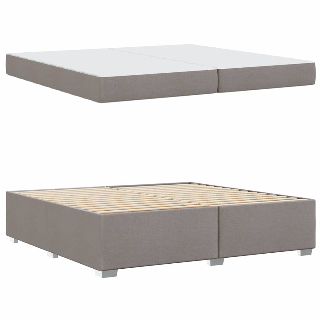 vidaXL Ramka łóżka z materacem Ciemnoszary 200 x 200 cm tkanina