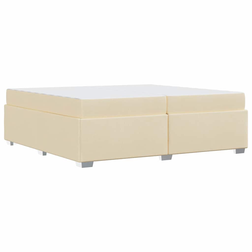 vidaXL Ramka łóżka z materacem Kremowy 200 x 200 cm tkanina