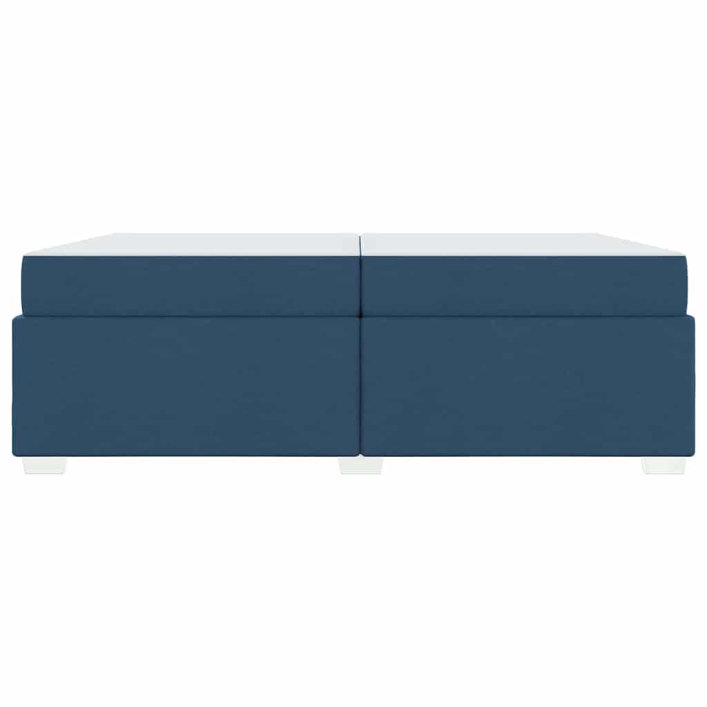 vidaXL Ramka łóżka z materacem Niebieski 200 x 200 cm tkanina