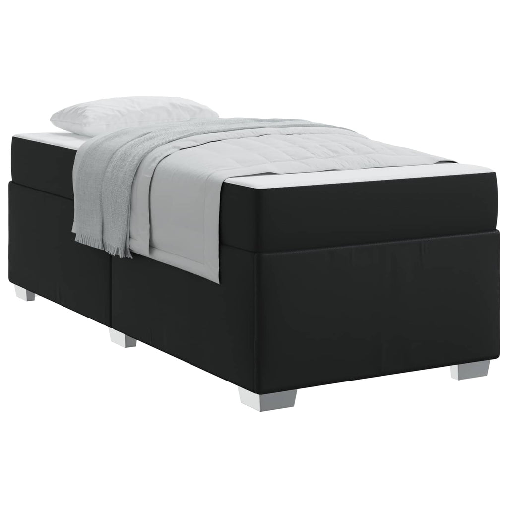 vidaXL Ramka łóżka z materacem Czarny 80 x 200 cm tkanina