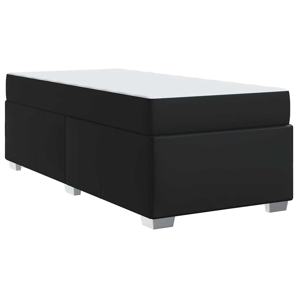 vidaXL Ramka łóżka z materacem Czarny 80 x 200 cm tkanina