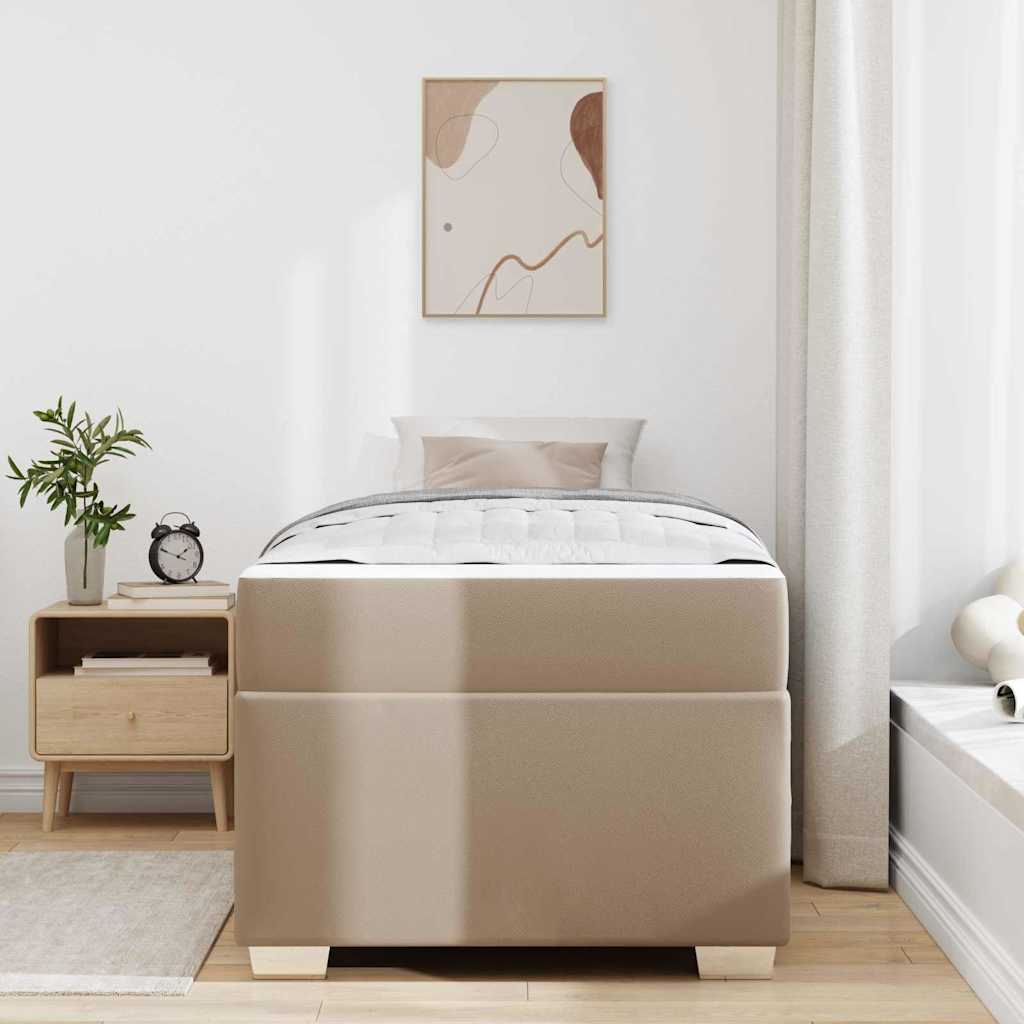 vidaXL Ramka łóżka z materacem Cappuccino 80 x 200 cm tkanina