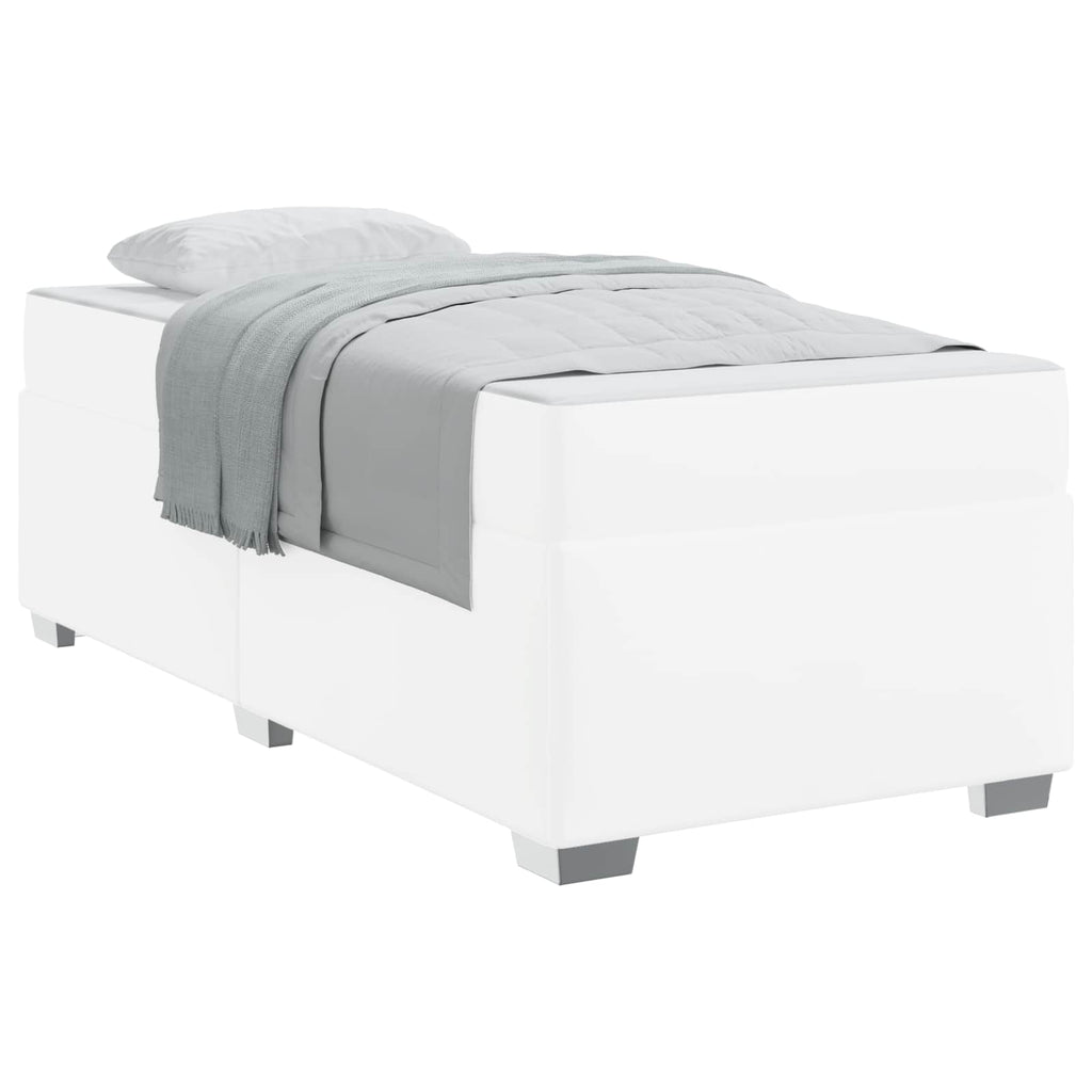 vidaXL Ramka łóżka z materacem Biały 90 x 190 cm tkanina