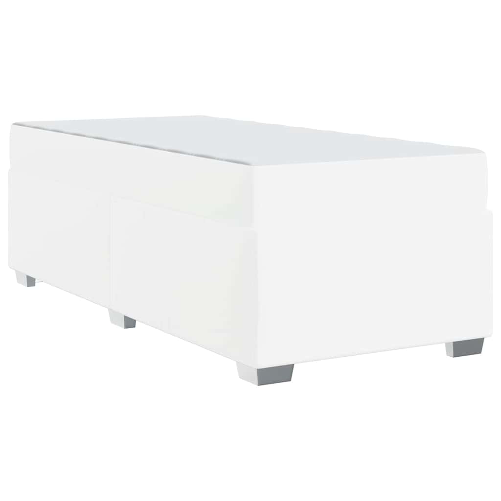 vidaXL Ramka łóżka z materacem Biały 90 x 190 cm tkanina