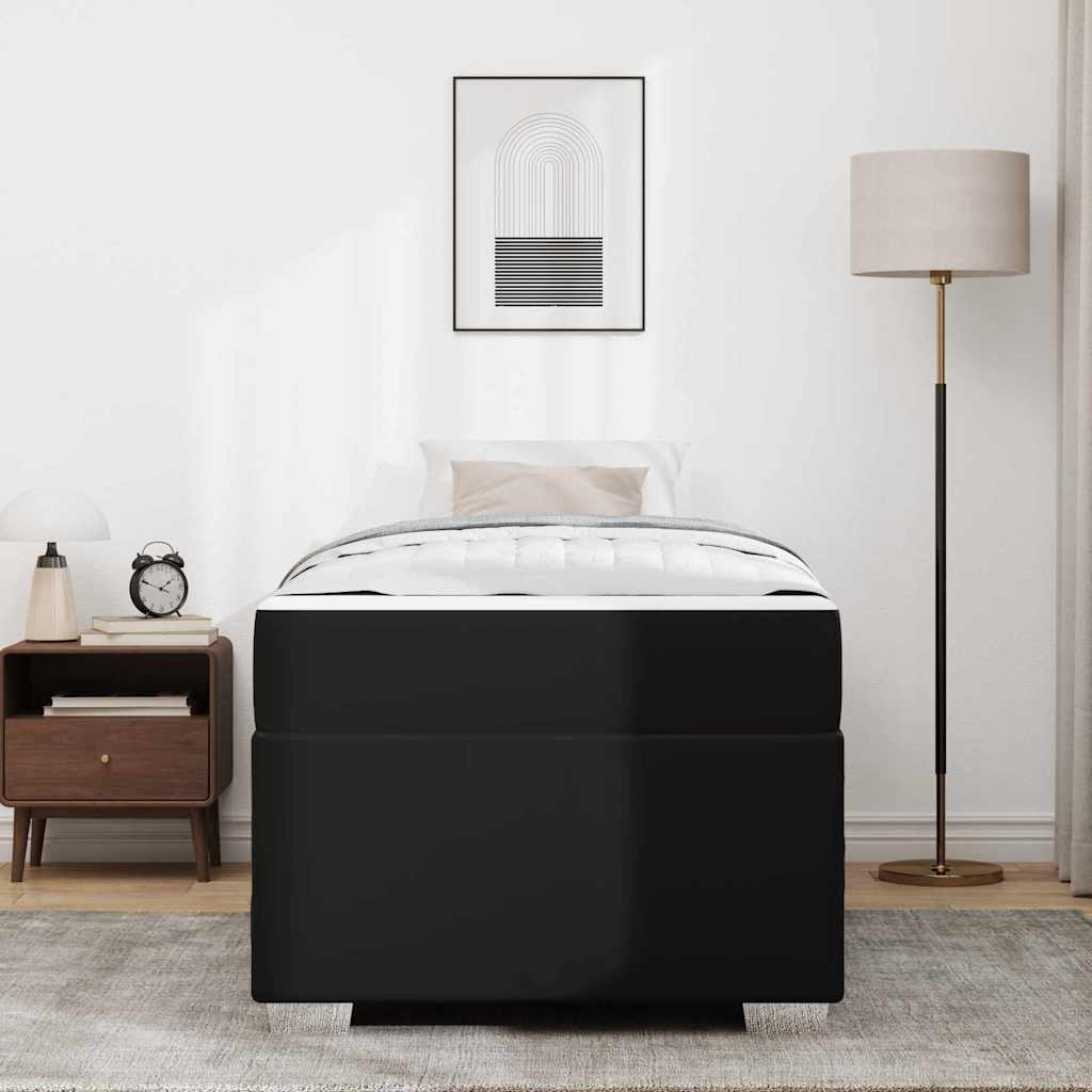 vidaXL Ramka łóżka z materacem Czarny 90 x 200 cm tkanina