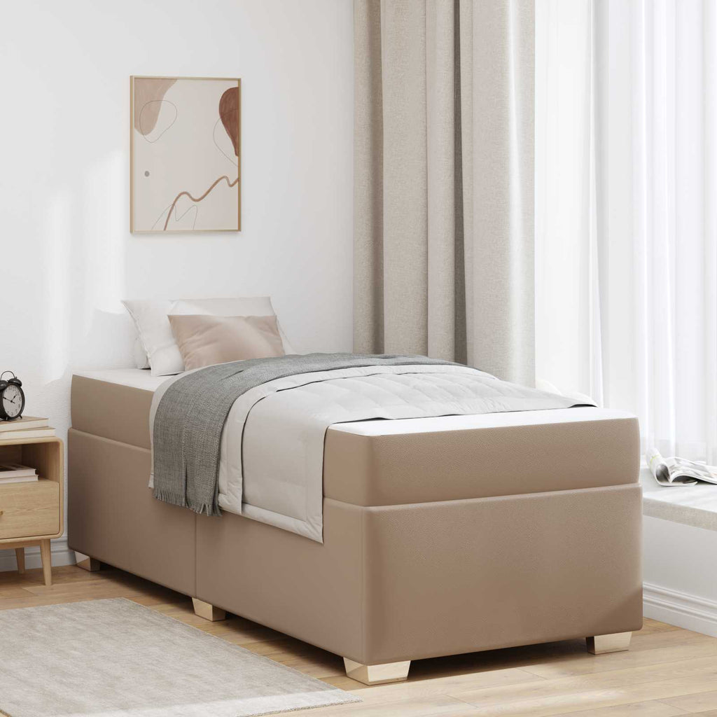 vidaXL Ramka łóżka z materacem Cappuccino 90 x 200 cm tkanina