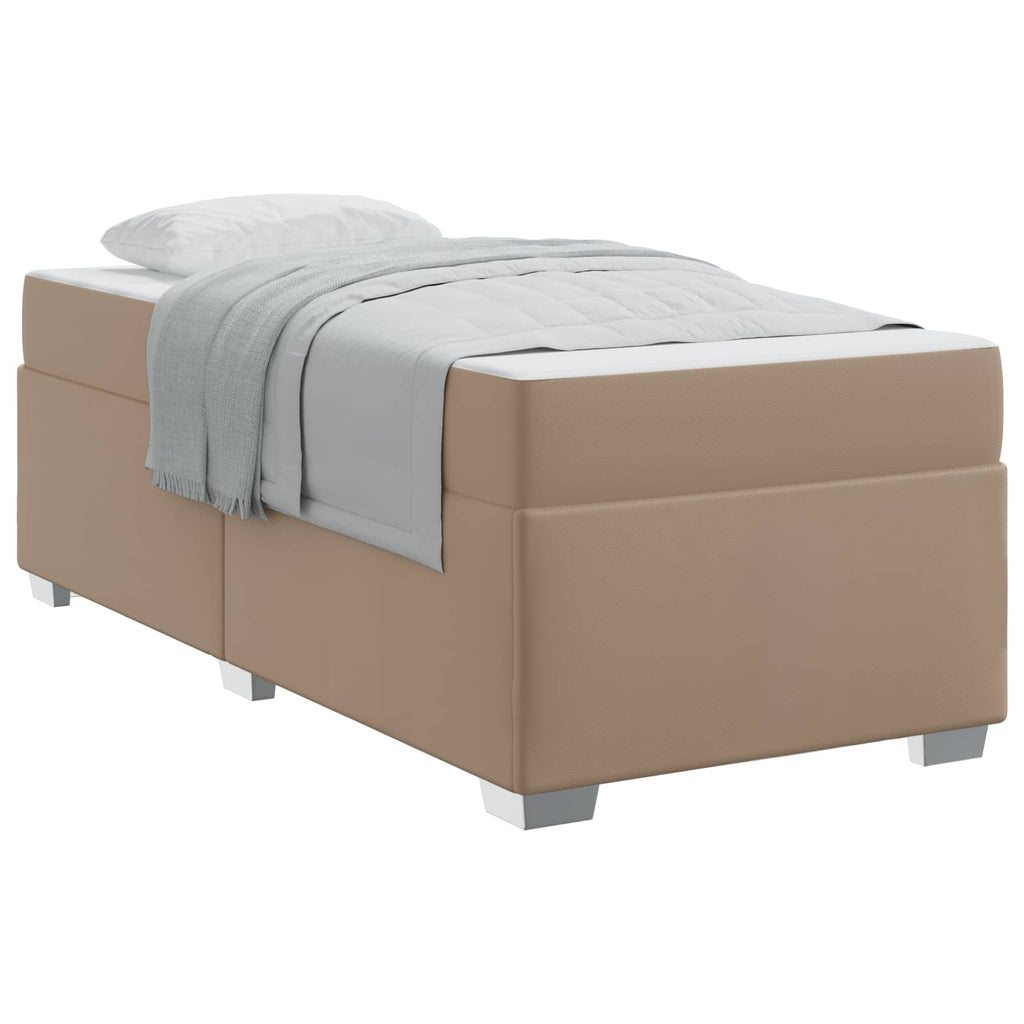 vidaXL Ramka łóżka z materacem Cappuccino 90 x 200 cm tkanina