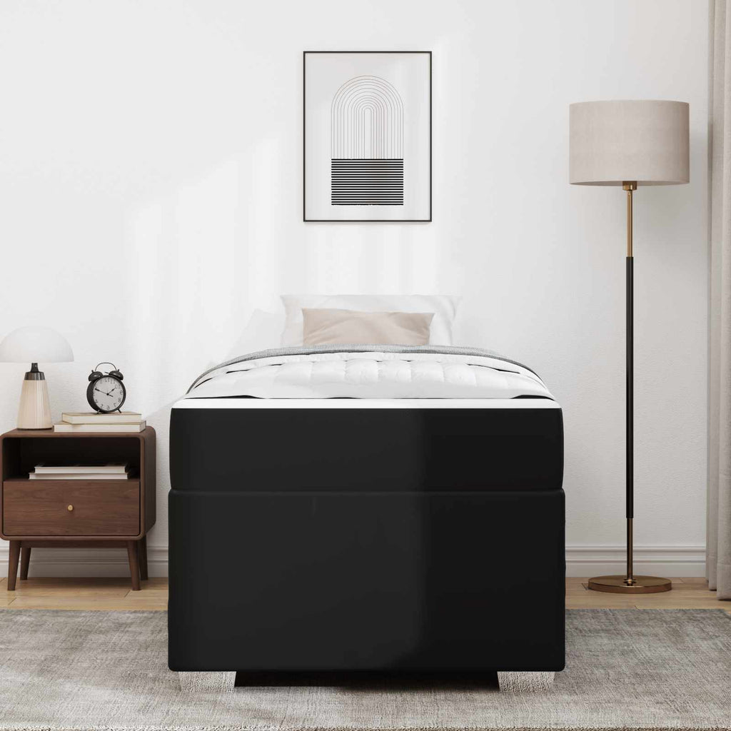 vidaXL Ramka łóżka z materacem Czarny 100 x 200 cm tkanina