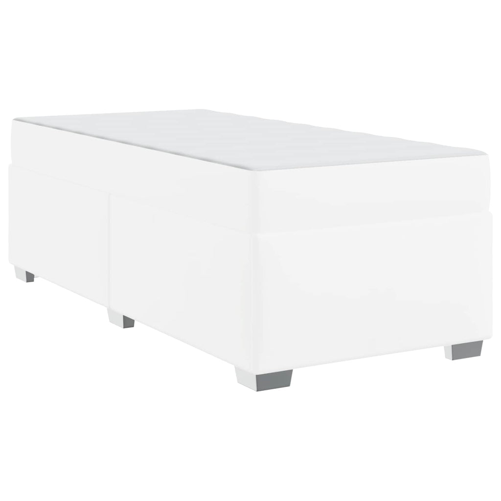 vidaXL Ramka łóżka z materacem Biały 100 x 200 cm tkanina