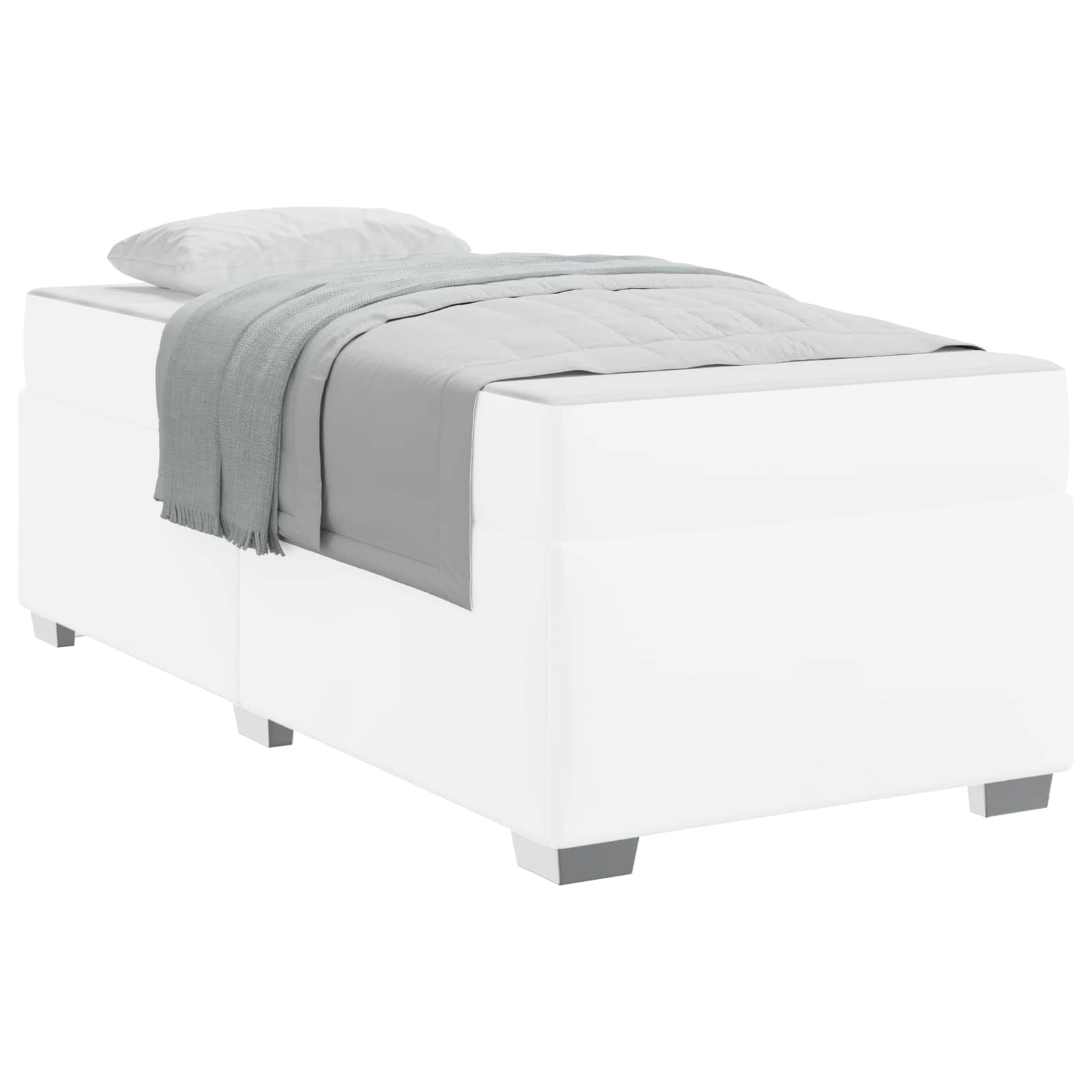 vidaXL Ramka łóżka z materacem Biały 100 x 200 cm tkanina