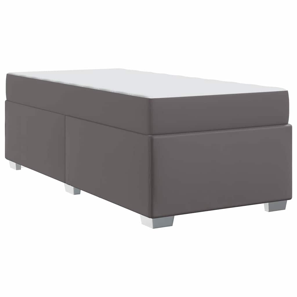 vidaXL Ramka łóżka z materacem Szary 100 x 200 cm tkanina