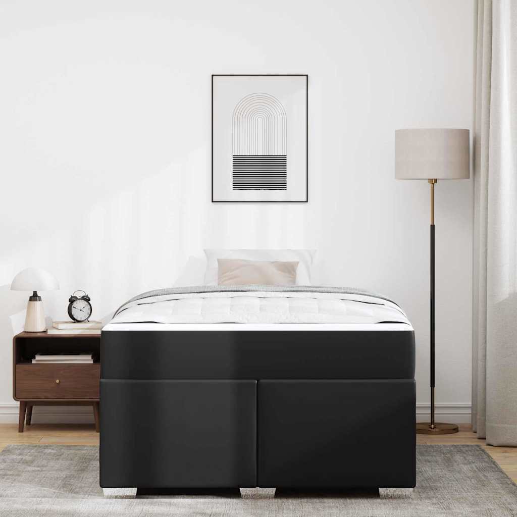vidaXL Ramka łóżka z materacem Czarny 120 x 190 cm tkanina