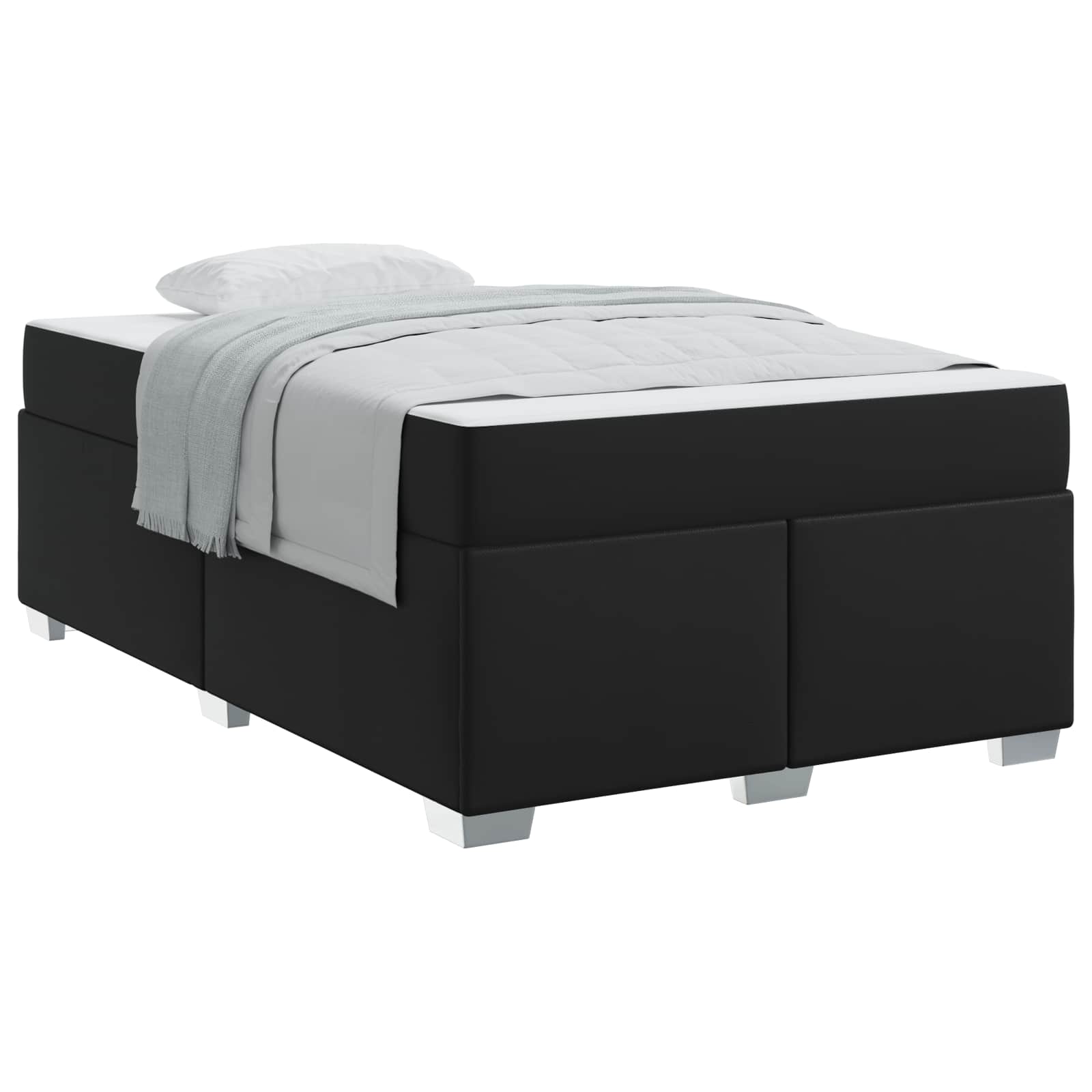 vidaXL Ramka łóżka z materacem Czarny 120 x 190 cm tkanina