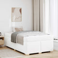 vidaXL Ramka łóżka z materacem Biały 120 x 190 cm tkanina