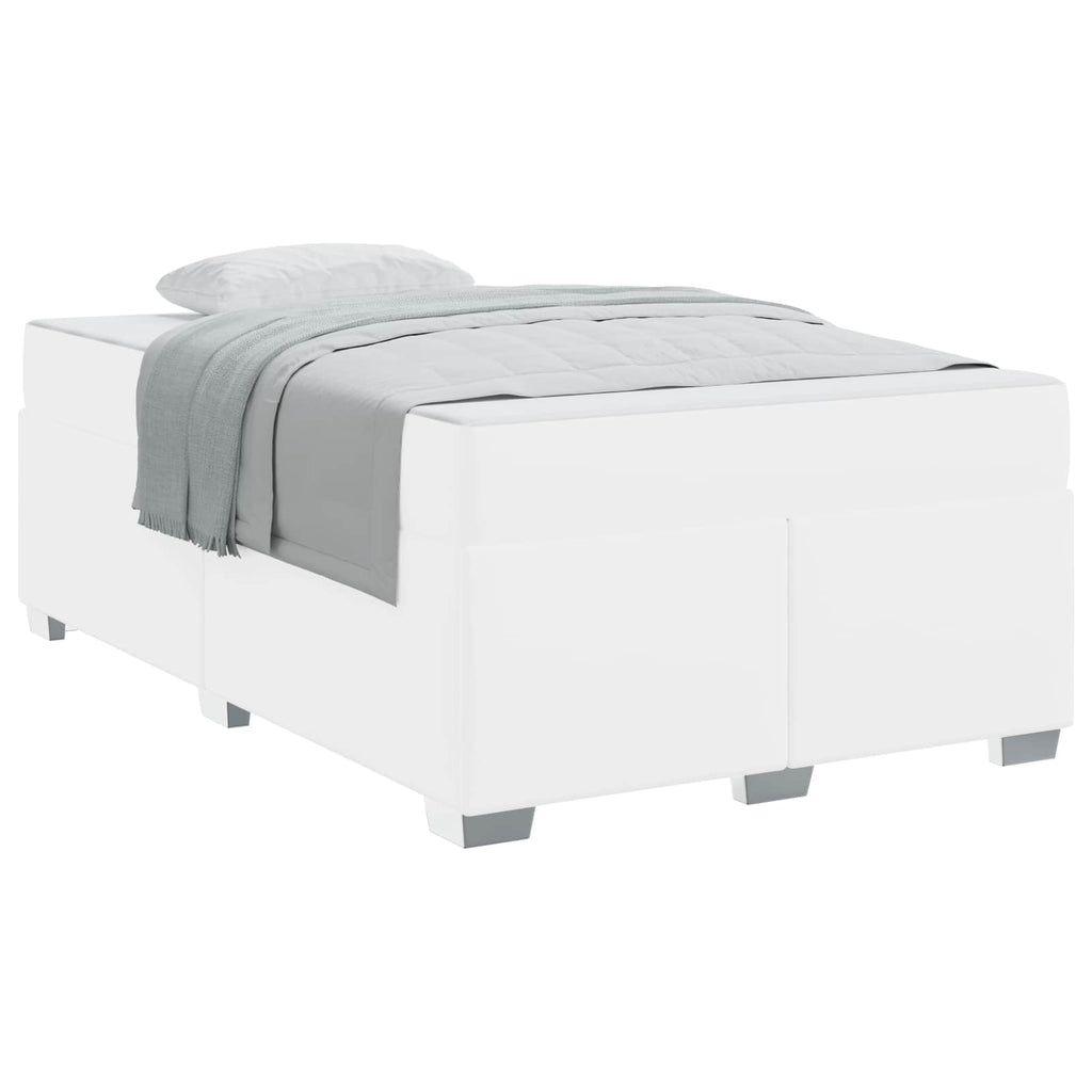 vidaXL Ramka łóżka z materacem Biały 120 x 190 cm tkanina