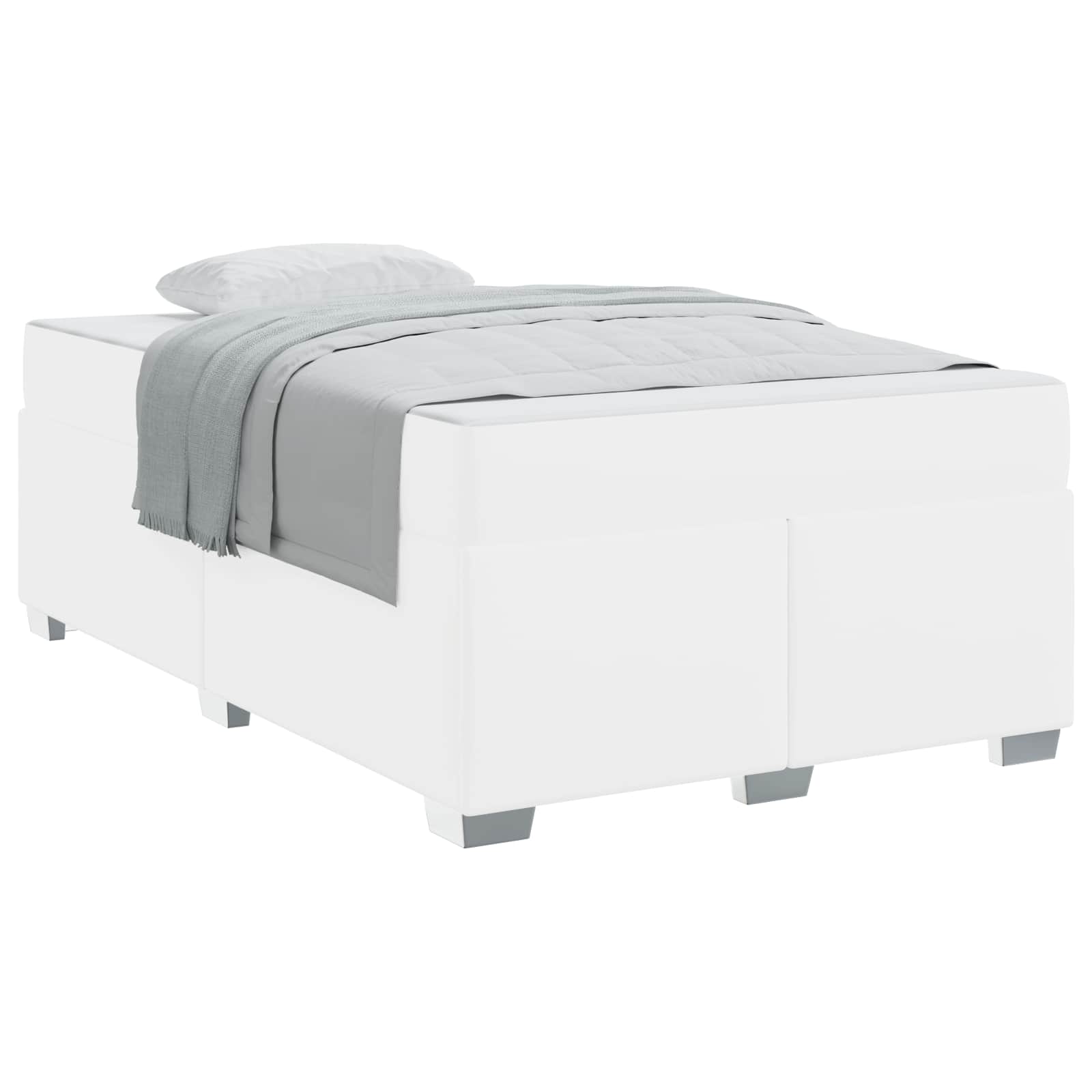 vidaXL Ramka łóżka z materacem Biały 120 x 190 cm tkanina