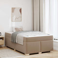 vidaXL Ramka łóżka z materacem Cappuccino 120 x 190 cm tkanina