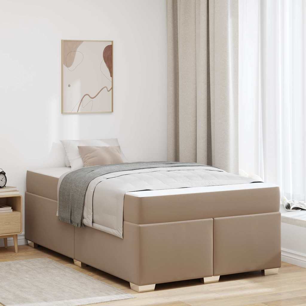 vidaXL Ramka łóżka z materacem Cappuccino 120 x 190 cm tkanina