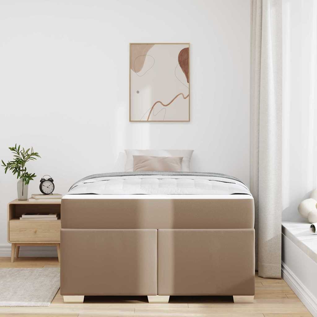 vidaXL Ramka łóżka z materacem Cappuccino 120 x 190 cm tkanina