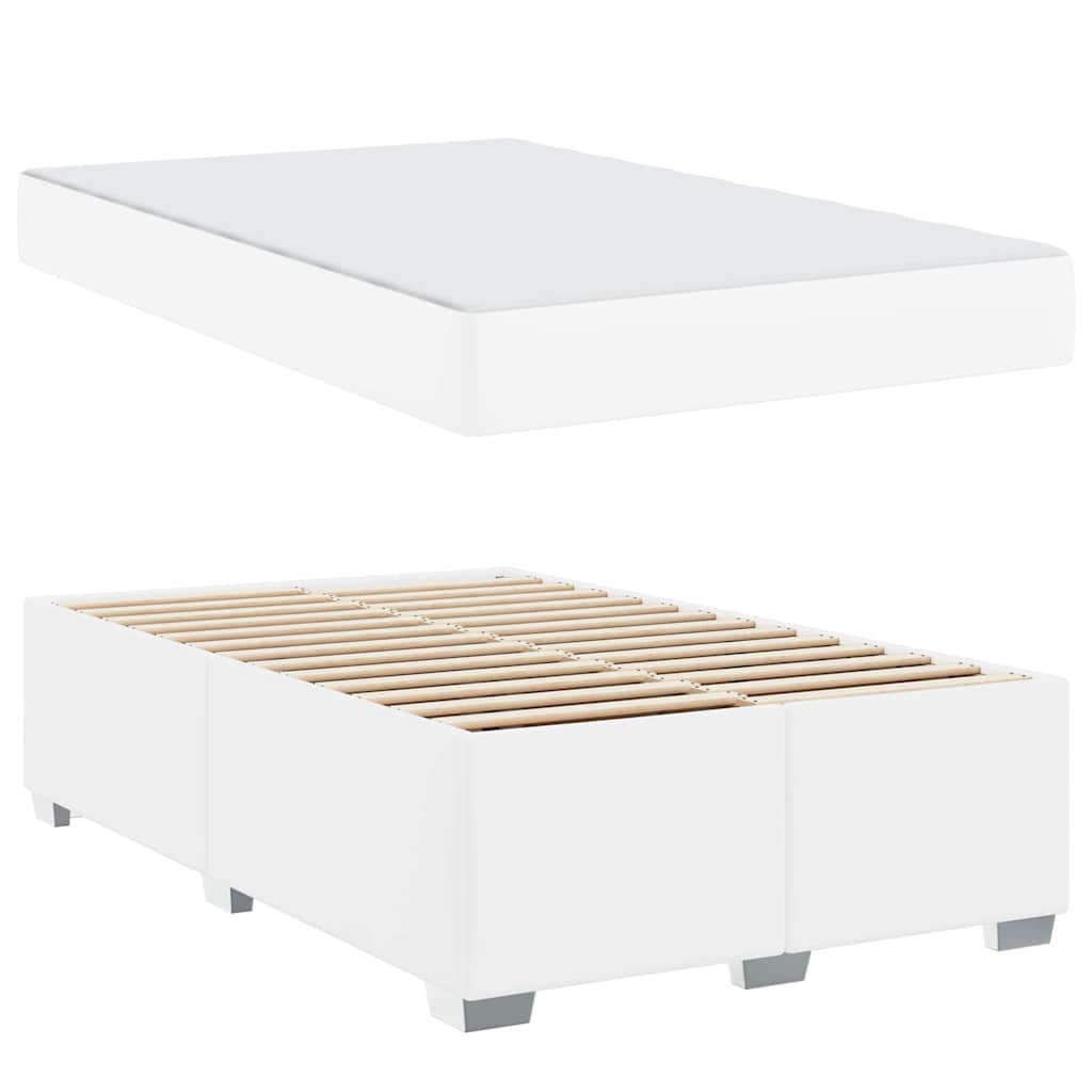 vidaXL Ramka łóżka z materacem Biały 120 x 200 cm tkanina