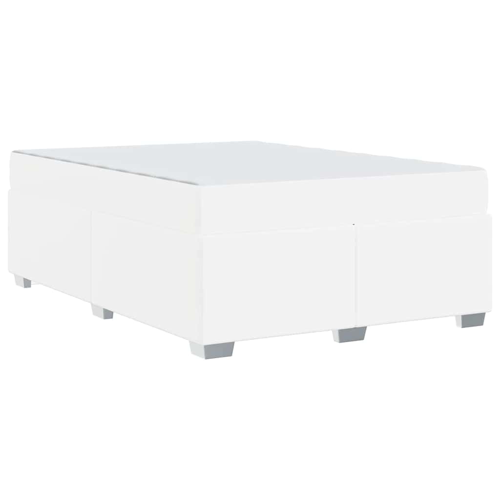 vidaXL Ramka łóżka z materacem Biały 140 x 200 cm tkanina